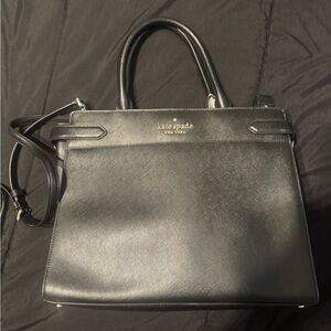 Kate Spade Black Leather Briefcase with Sleek Design